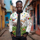 Guinea-Bissau Independence Day Sleeve Zip Bomber Jacket African Wildlife Cashew Harvest Cultural Pride