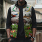Guinea-Bissau Independence Day Sleeveless Puffer Jacket African Wildlife Cashew Harvest Cultural Pride