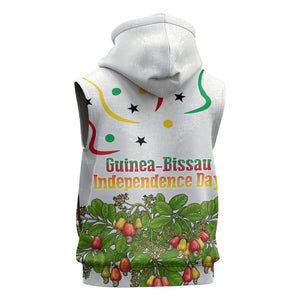 Guinea-Bissau Independence Day Sleeveless Zip Hoodie African Wildlife Cashew Harvest Cultural Pride