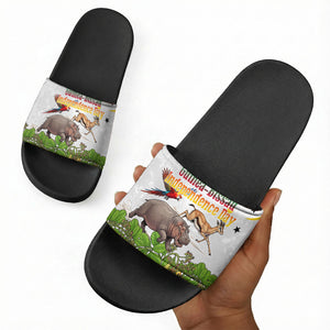 Guinea-Bissau Independence Day Slide Sandals African Wildlife Cashew Harvest Cultural Pride