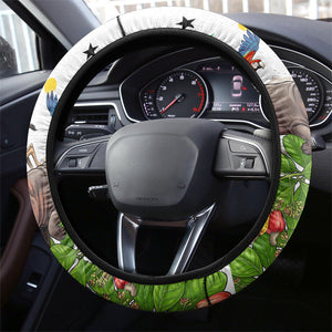 Guinea-Bissau Independence Day Steering Wheel Cover African Wildlife Cashew Harvest Cultural Pride