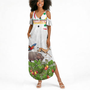 Guinea-Bissau Independence Day Summer Maxi Dress African Wildlife Cashew Harvest Cultural Pride