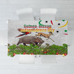 Guinea-Bissau Independence Day Tablecloth African Wildlife Cashew Harvest Cultural Pride