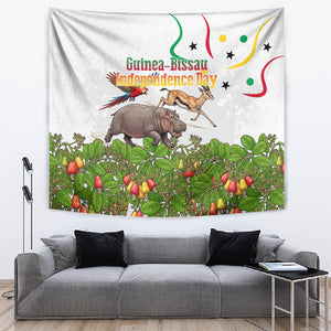 Guinea-Bissau Independence Day Tapestry African Wildlife Cashew Harvest Cultural Pride
