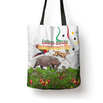 Guinea-Bissau Independence Day Tote Bag African Wildlife Cashew Harvest Cultural Pride