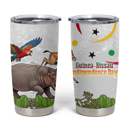 Guinea-Bissau Independence Day Tumbler Cup African Wildlife Cashew Harvest Cultural Pride