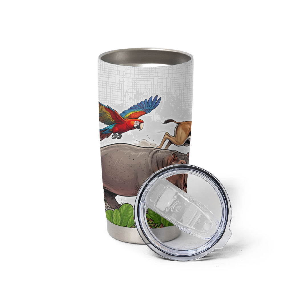 Guinea-Bissau Independence Day Tumbler Cup African Wildlife Cashew Harvest Cultural Pride
