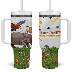 Guinea-Bissau Independence Day Tumbler With Handle African Wildlife Cashew Harvest Cultural Pride