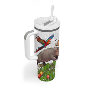 Guinea-Bissau Independence Day Tumbler With Handle African Wildlife Cashew Harvest Cultural Pride