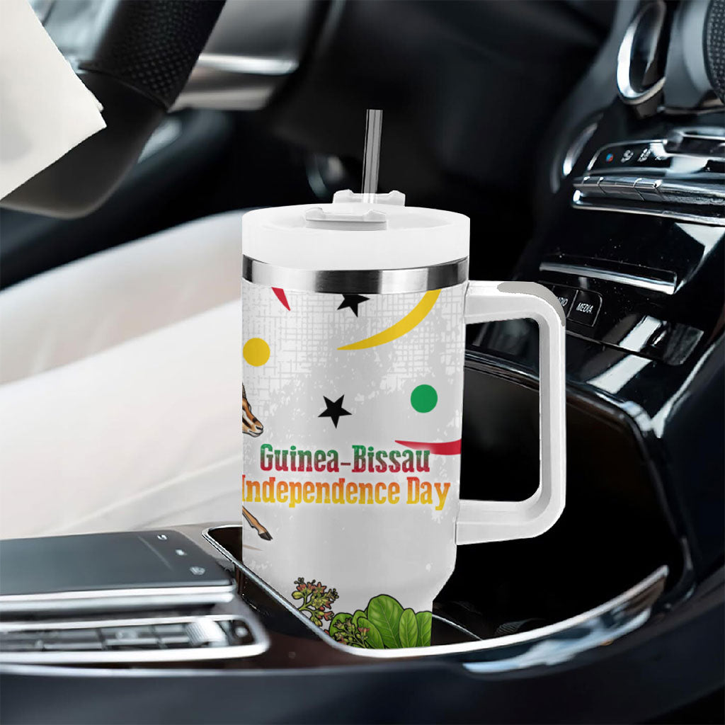 Guinea-Bissau Independence Day Tumbler With Handle African Wildlife Cashew Harvest Cultural Pride