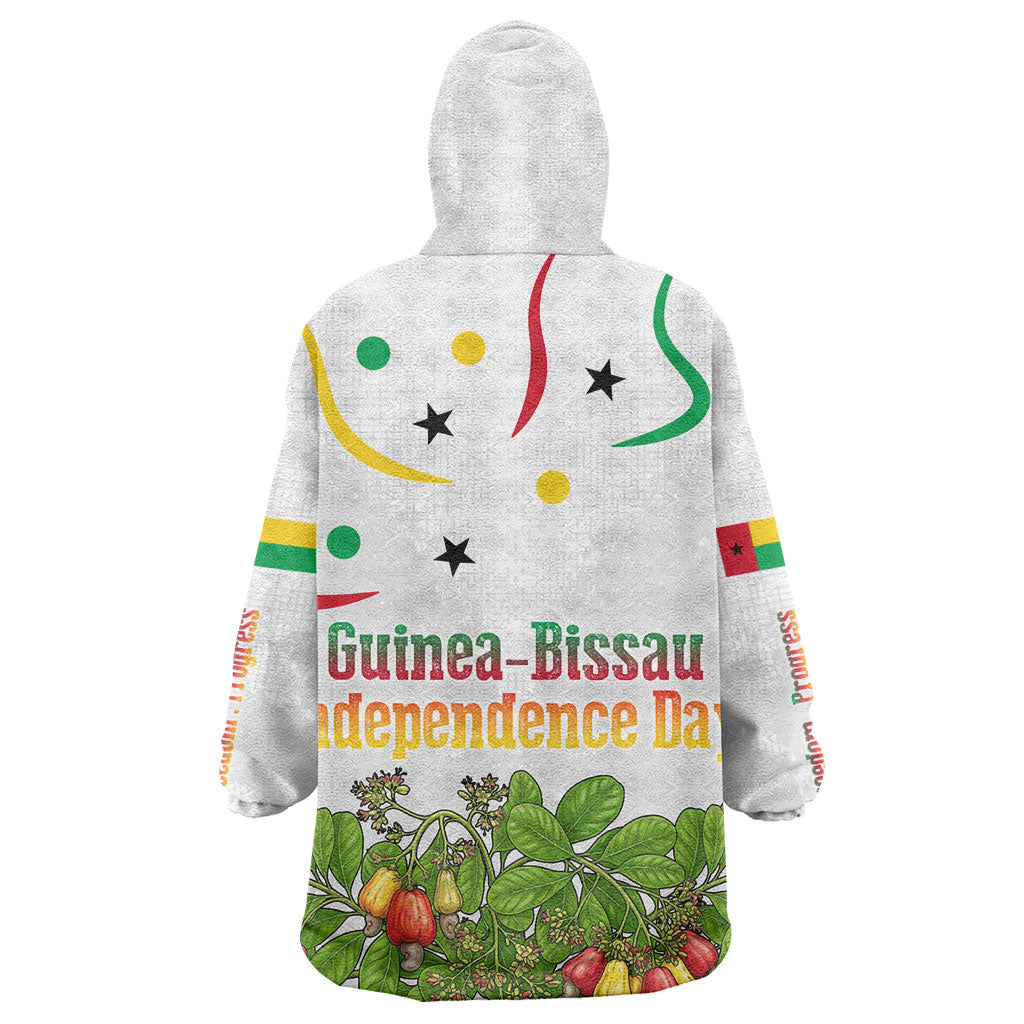 Guinea-Bissau Independence Day Wearable Blanket Hoodie African Wildlife Cashew Harvest Cultural Pride