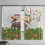 Guinea-Bissau Independence Day Window Curtain African Wildlife Cashew Harvest Cultural Pride