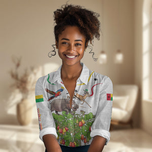 Guinea-Bissau Independence Day Women Casual Shirt African Wildlife Cashew Harvest Cultural Pride