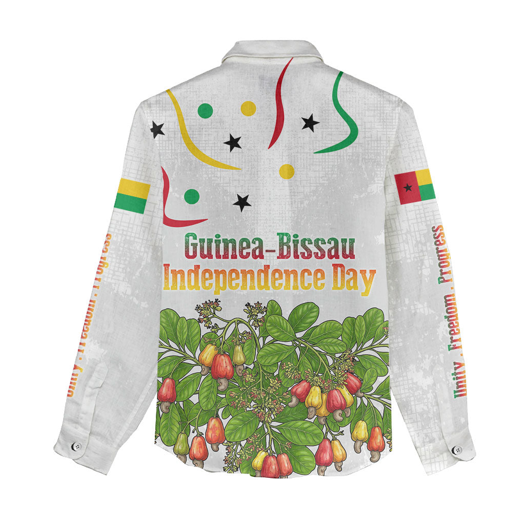 Guinea-Bissau Independence Day Women Casual Shirt African Wildlife Cashew Harvest Cultural Pride