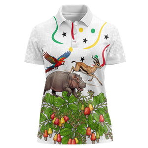 Guinea-Bissau Independence Day Women Polo Shirt African Wildlife Cashew Harvest Cultural Pride