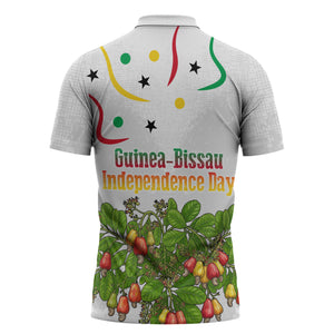 Guinea-Bissau Independence Day Zipper Polo Shirt African Wildlife Cashew Harvest Cultural Pride