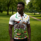 Guinea-Bissau Independence Day Zipper Polo Shirt African Wildlife Cashew Harvest Cultural Pride