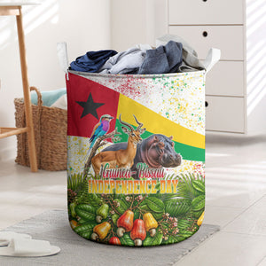 Guinea-Bissau Independence Day Laundry Basket African Wildlife Cashew Harvest National Flag