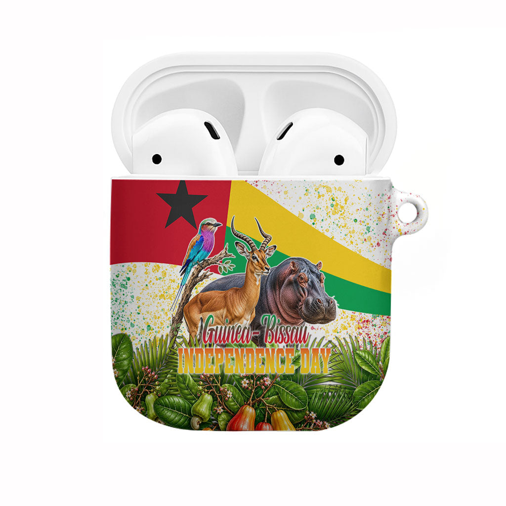 Guinea-Bissau Independence Day AirPods Case African Wildlife Cashew Harvest National Flag
