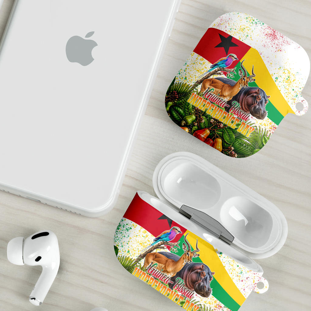 Guinea-Bissau Independence Day AirPods Case African Wildlife Cashew Harvest National Flag