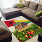 Guinea-Bissau Independence Day Area Rug African Wildlife Cashew Harvest National Flag