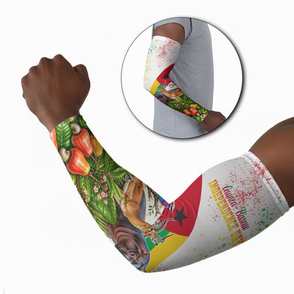 Guinea-Bissau Independence Day Arm Sleeves African Wildlife Cashew Harvest National Flag
