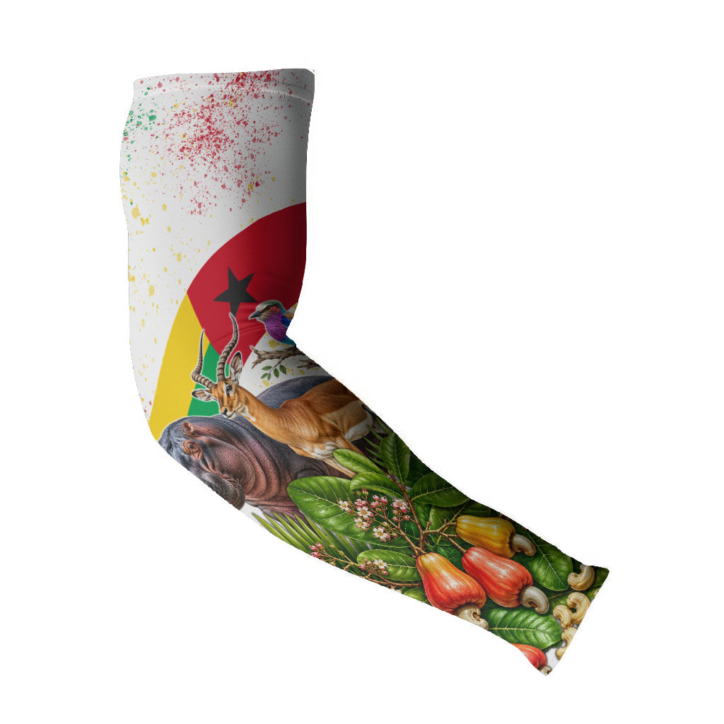 Guinea-Bissau Independence Day Arm Sleeves African Wildlife Cashew Harvest National Flag