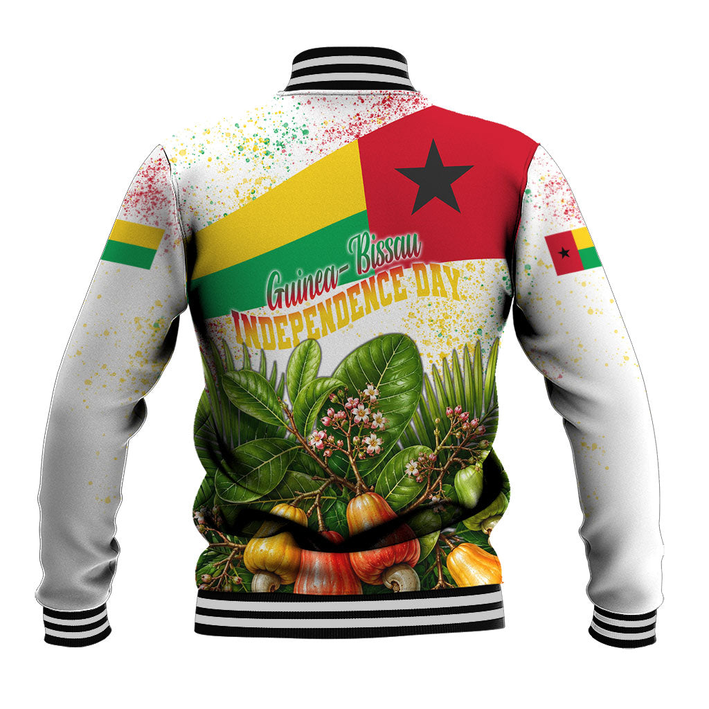 Guinea-Bissau Independence Day Baseball Jacket African Wildlife Cashew Harvest National Flag