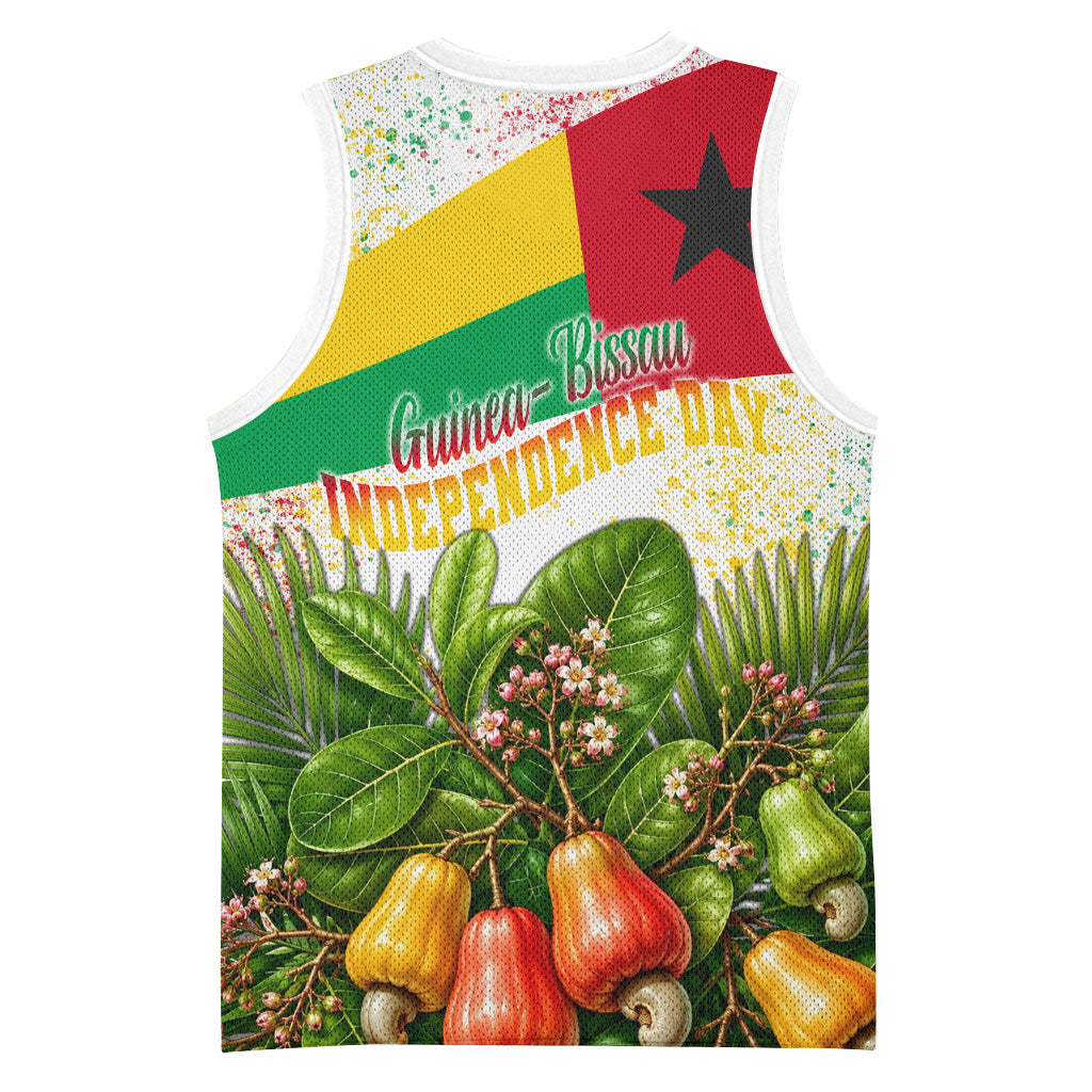 Guinea-Bissau Independence Day Basketball Jersey African Wildlife Cashew Harvest National Flag