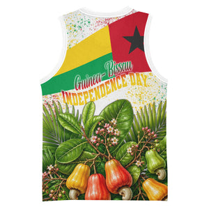 Guinea-Bissau Independence Day Basketball Jersey African Wildlife Cashew Harvest National Flag