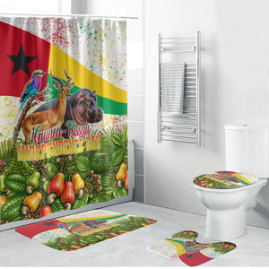 Guinea-Bissau Independence Day Bathroom Set African Wildlife Cashew Harvest National Flag
