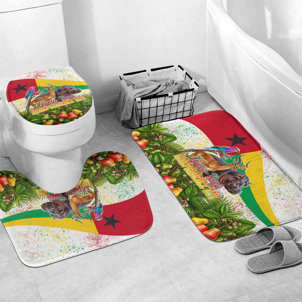 Guinea-Bissau Independence Day Bathroom Set African Wildlife Cashew Harvest National Flag