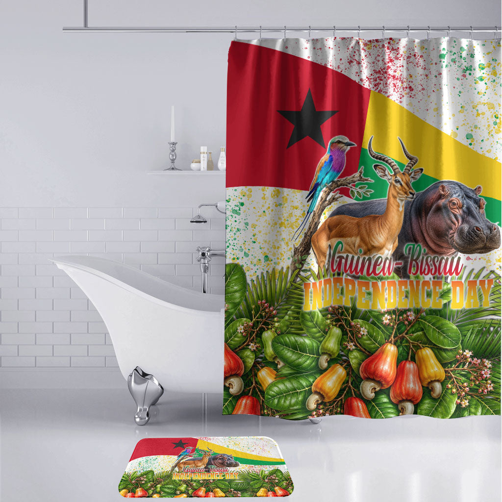 Guinea-Bissau Independence Day Bathroom Set African Wildlife Cashew Harvest National Flag