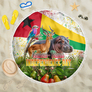 Guinea-Bissau Independence Day Beach Blanket African Wildlife Cashew Harvest National Flag