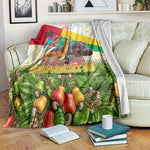 Guinea-Bissau Independence Day Blanket African Wildlife Cashew Harvest National Flag
