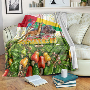 Guinea-Bissau Independence Day Blanket African Wildlife Cashew Harvest National Flag