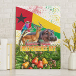 Guinea-Bissau Independence Day Canvas Wall Art African Wildlife Cashew Harvest National Flag