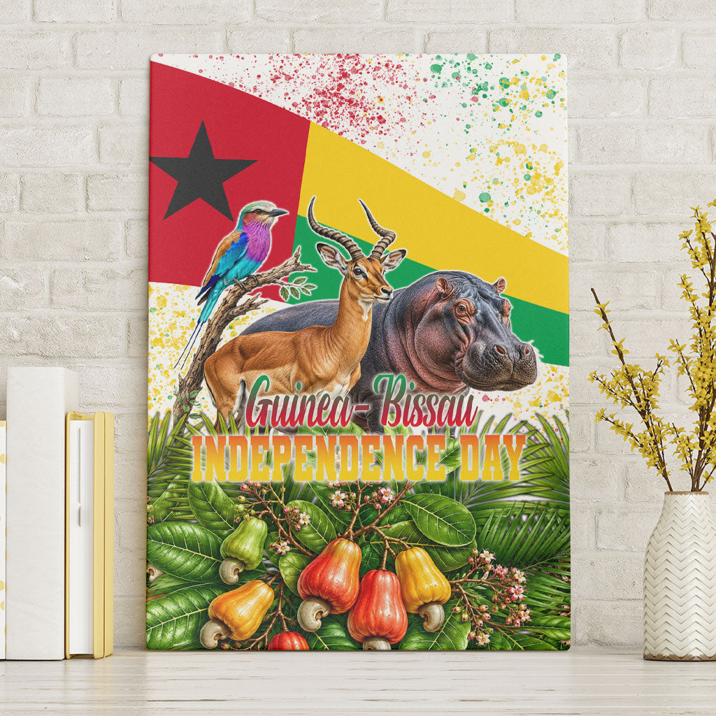 Guinea-Bissau Independence Day Canvas Wall Art African Wildlife Cashew Harvest National Flag