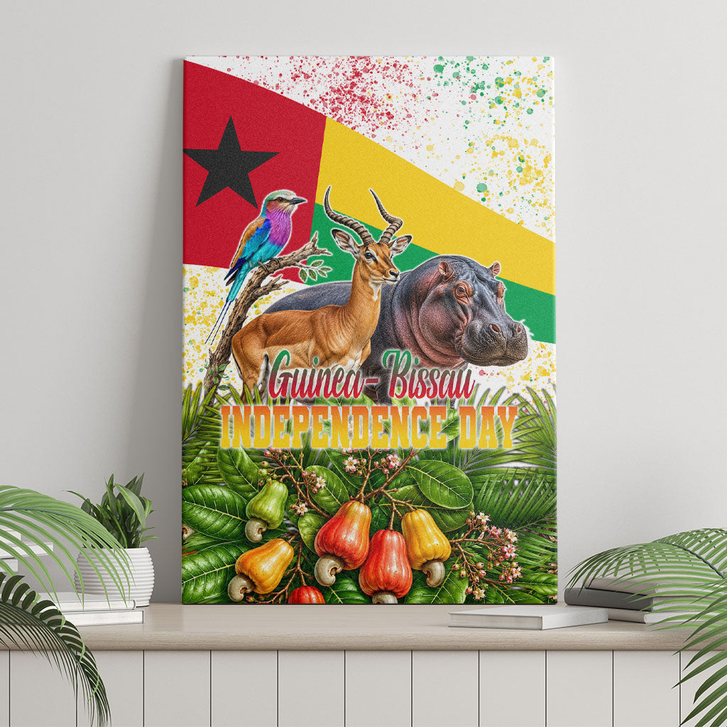 Guinea-Bissau Independence Day Canvas Wall Art African Wildlife Cashew Harvest National Flag