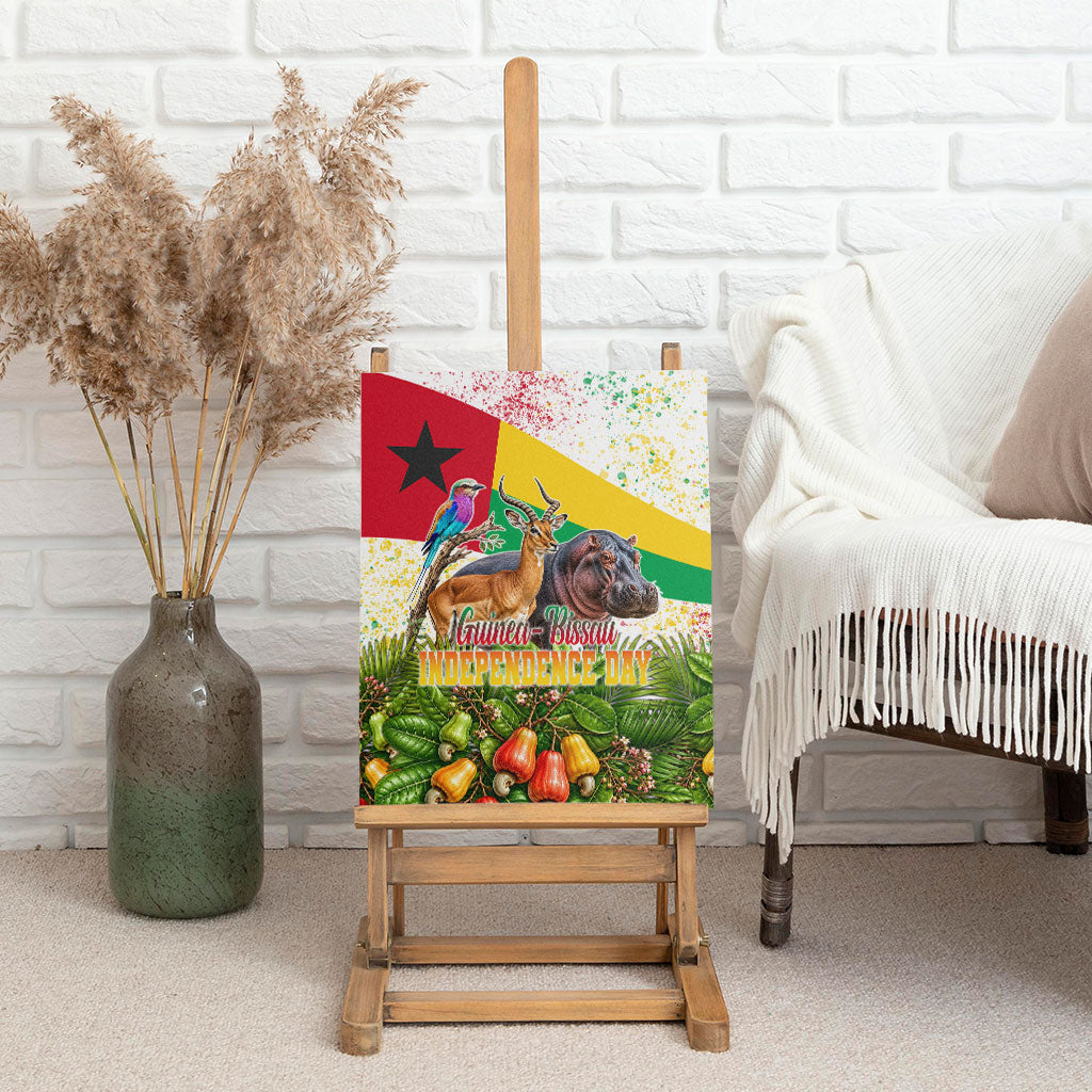 Guinea-Bissau Independence Day Canvas Wall Art African Wildlife Cashew Harvest National Flag