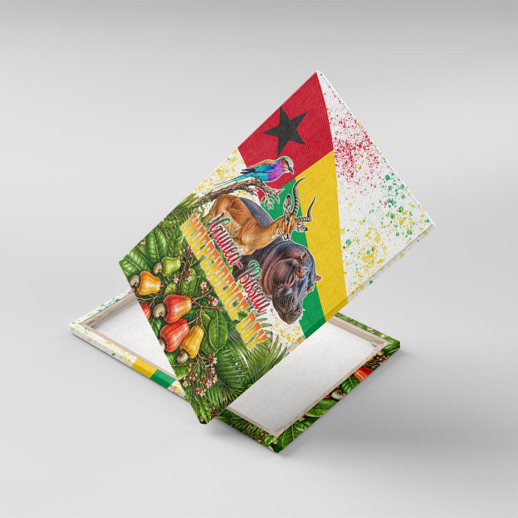 Guinea-Bissau Independence Day Canvas Wall Art African Wildlife Cashew Harvest National Flag
