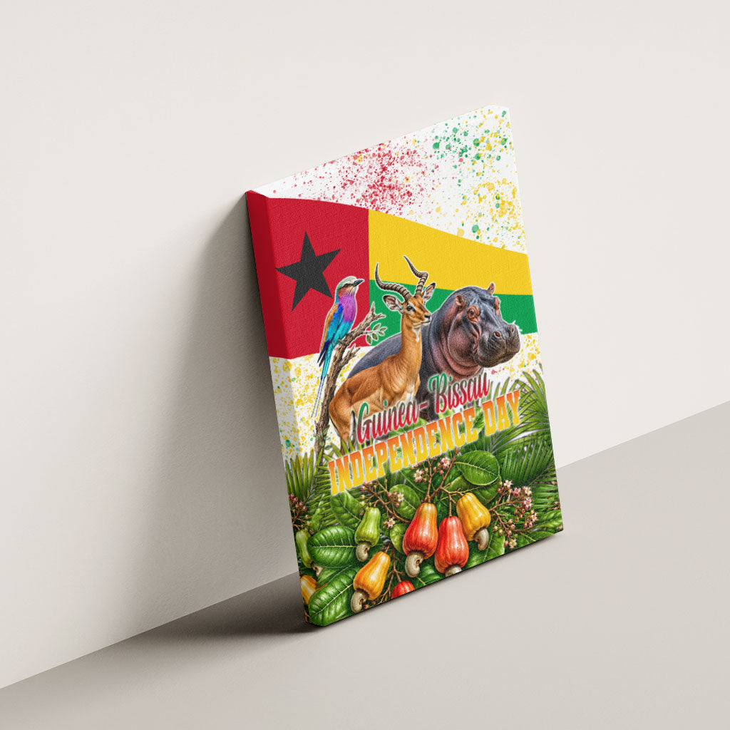 Guinea-Bissau Independence Day Canvas Wall Art African Wildlife Cashew Harvest National Flag