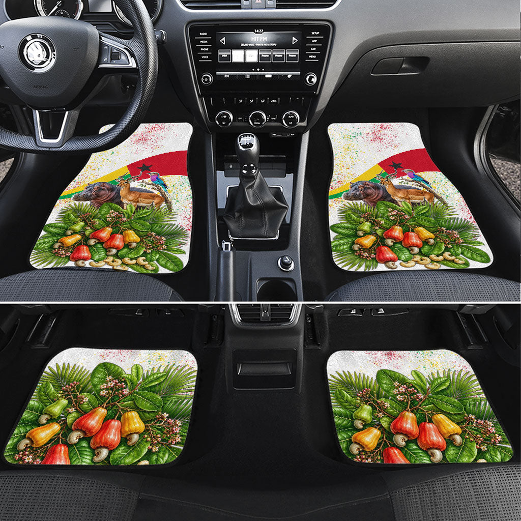 Guinea-Bissau Independence Day Car Mats African Wildlife Cashew Harvest National Flag