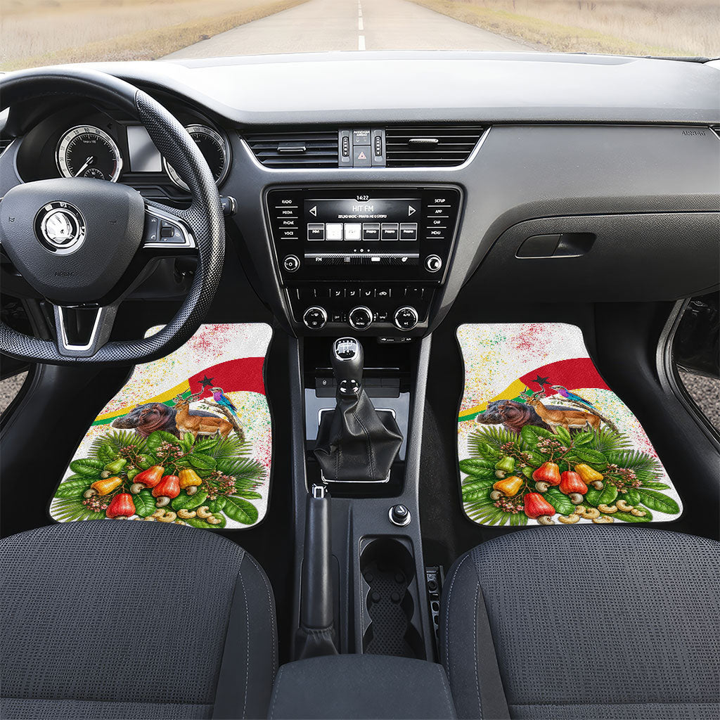 Guinea-Bissau Independence Day Car Mats African Wildlife Cashew Harvest National Flag