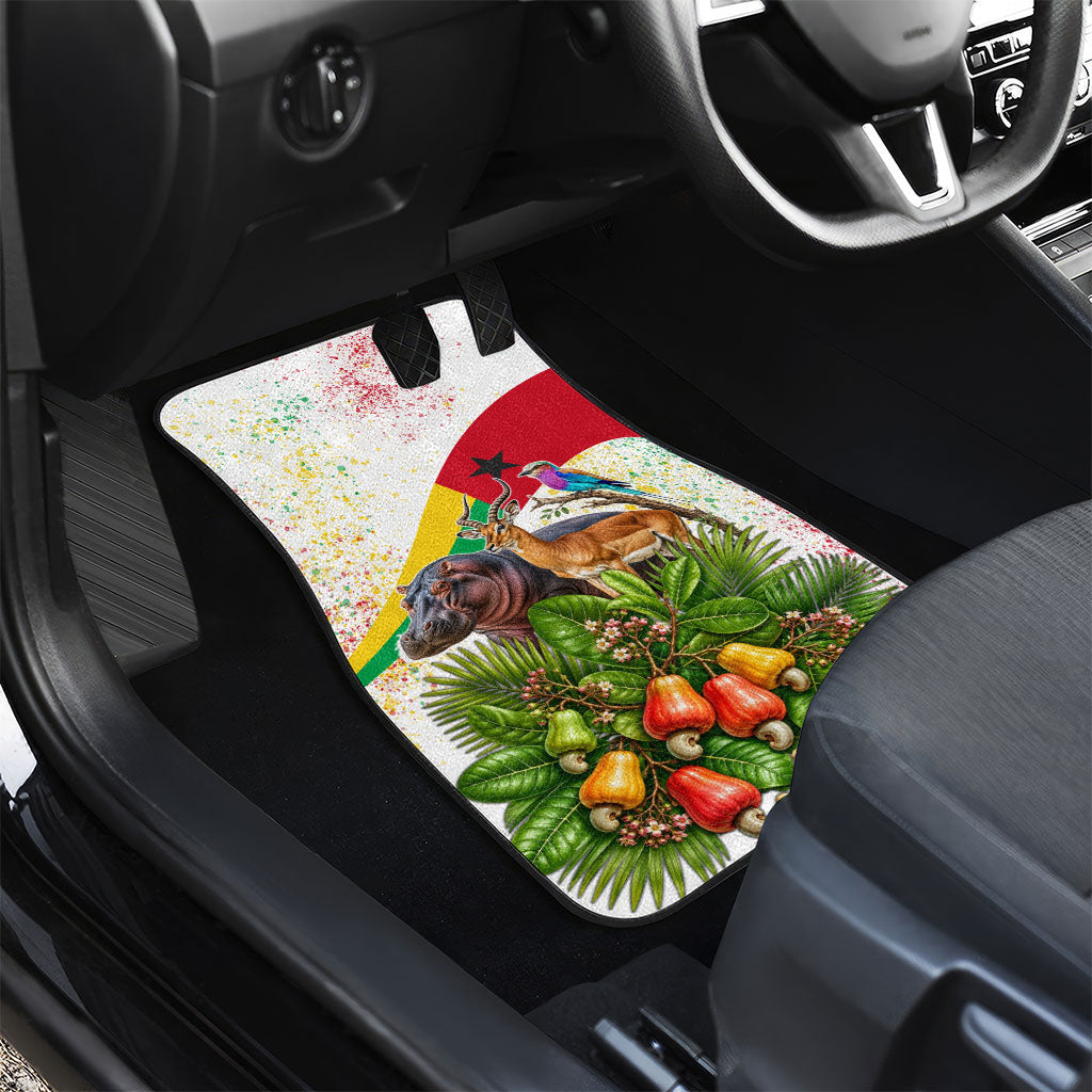 Guinea-Bissau Independence Day Car Mats African Wildlife Cashew Harvest National Flag