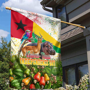 Guinea-Bissau Independence Day Garden Flag African Wildlife Cashew Harvest National Flag