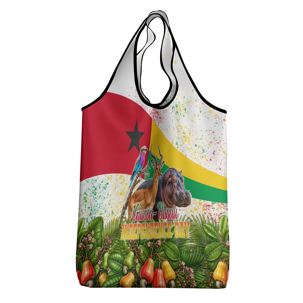 Guinea-Bissau Independence Day Grocery Bag African Wildlife Cashew Harvest National Flag