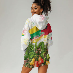 Guinea-Bissau Independence Day Hoodie Dress African Wildlife Cashew Harvest National Flag