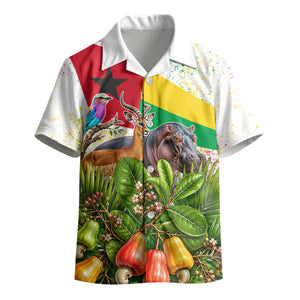 Guinea-Bissau Independence Day Kid Hawaiian Shirt African Wildlife Cashew Harvest National Flag