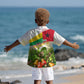 Guinea-Bissau Independence Day Kid Hawaiian Shirt African Wildlife Cashew Harvest National Flag